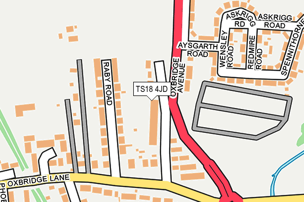 TS18 4JD map - OS OpenMap – Local (Ordnance Survey)