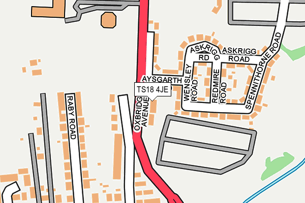 TS18 4JE map - OS OpenMap – Local (Ordnance Survey)