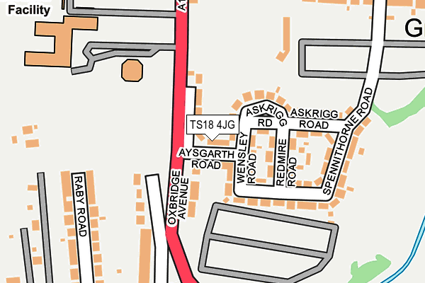 TS18 4JG map - OS OpenMap – Local (Ordnance Survey)