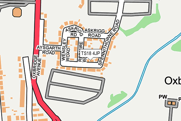 TS18 4JP map - OS OpenMap – Local (Ordnance Survey)