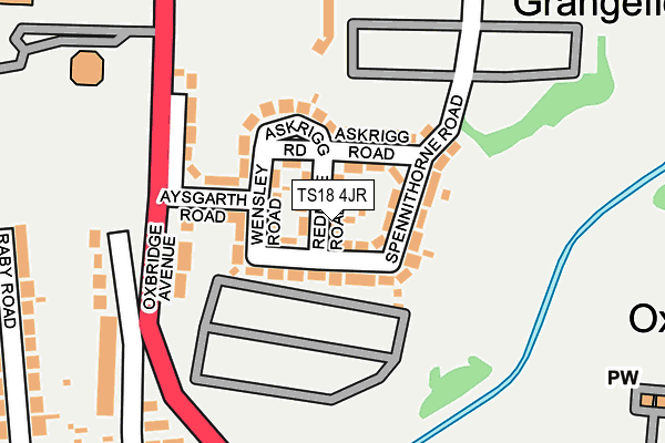 TS18 4JR map - OS OpenMap – Local (Ordnance Survey)