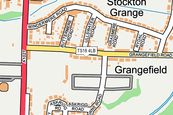 TS18 4LB map - OS OpenMap – Local (Ordnance Survey)