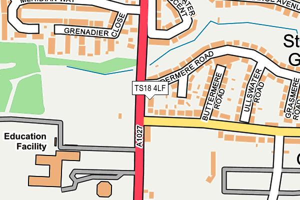 TS18 4LF map - OS OpenMap – Local (Ordnance Survey)