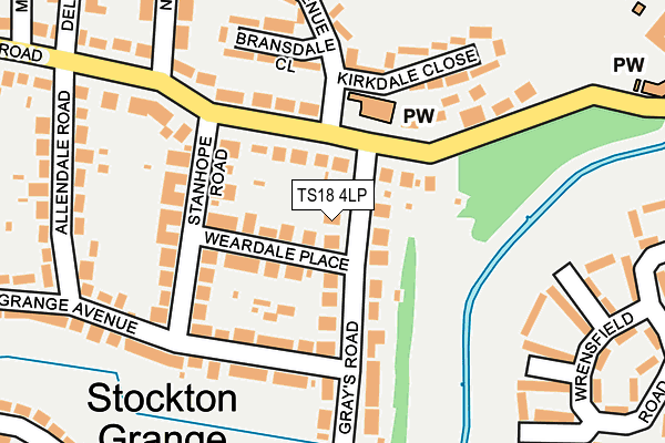 TS18 4LP map - OS OpenMap – Local (Ordnance Survey)