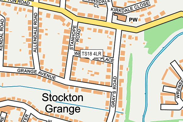 TS18 4LR map - OS OpenMap – Local (Ordnance Survey)