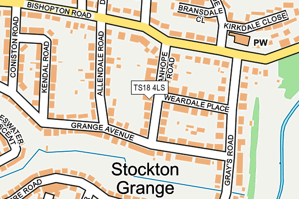 TS18 4LS map - OS OpenMap – Local (Ordnance Survey)