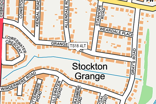 TS18 4LT map - OS OpenMap – Local (Ordnance Survey)