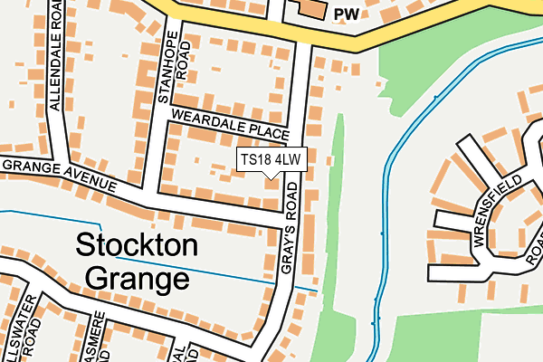 TS18 4LW map - OS OpenMap – Local (Ordnance Survey)