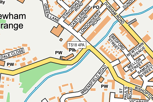 TS18 4PA map - OS OpenMap – Local (Ordnance Survey)