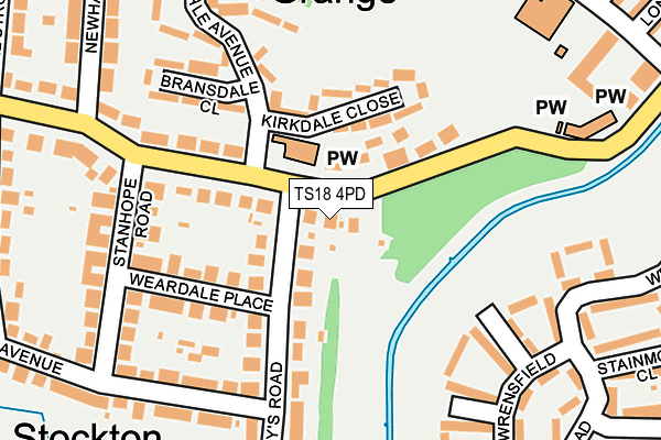 TS18 4PD map - OS OpenMap – Local (Ordnance Survey)