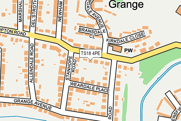 TS18 4PE map - OS OpenMap – Local (Ordnance Survey)