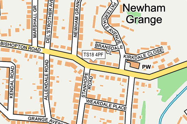 TS18 4PF map - OS OpenMap – Local (Ordnance Survey)