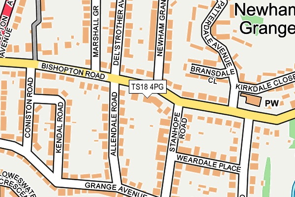 TS18 4PG map - OS OpenMap – Local (Ordnance Survey)