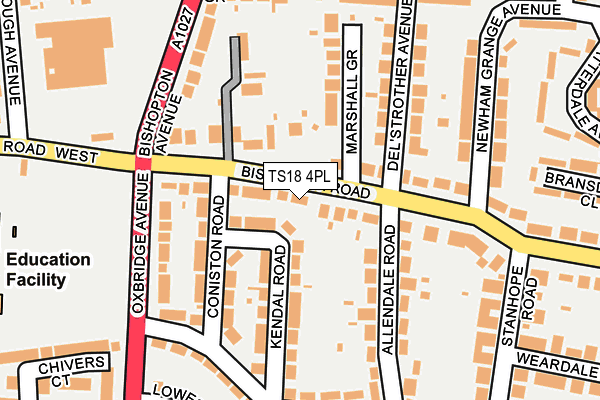 TS18 4PL map - OS OpenMap – Local (Ordnance Survey)