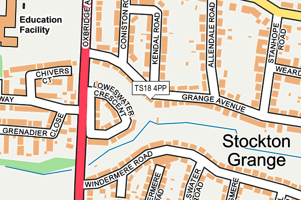 TS18 4PP map - OS OpenMap – Local (Ordnance Survey)