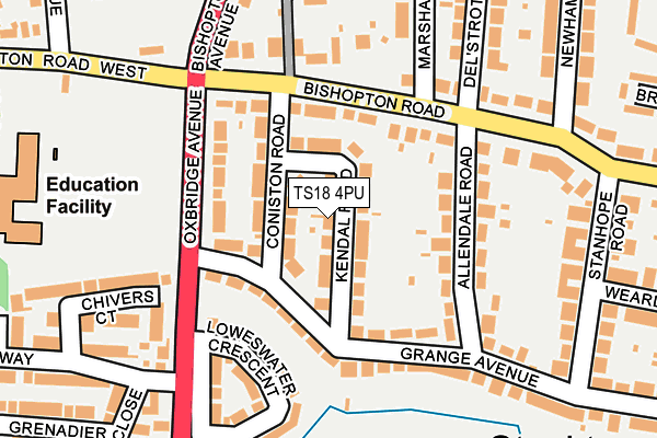 TS18 4PU map - OS OpenMap – Local (Ordnance Survey)