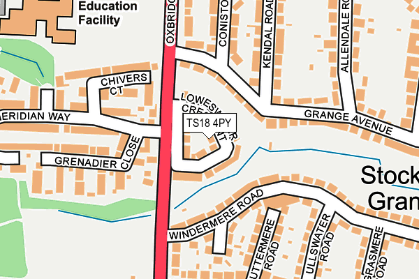 TS18 4PY map - OS OpenMap – Local (Ordnance Survey)