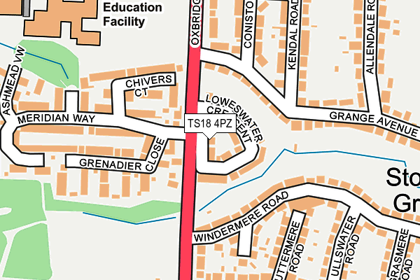 TS18 4PZ map - OS OpenMap – Local (Ordnance Survey)