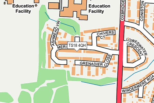 TS18 4QH map - OS OpenMap – Local (Ordnance Survey)