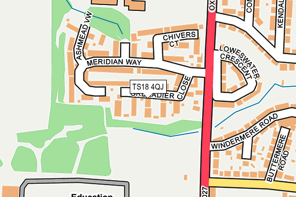 TS18 4QJ map - OS OpenMap – Local (Ordnance Survey)