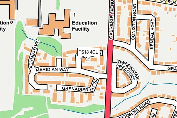 TS18 4QL map - OS OpenMap – Local (Ordnance Survey)