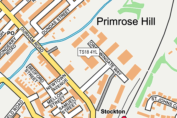 TS18 4YL map - OS OpenMap – Local (Ordnance Survey)