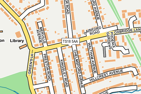 TS18 5AA map - OS OpenMap – Local (Ordnance Survey)