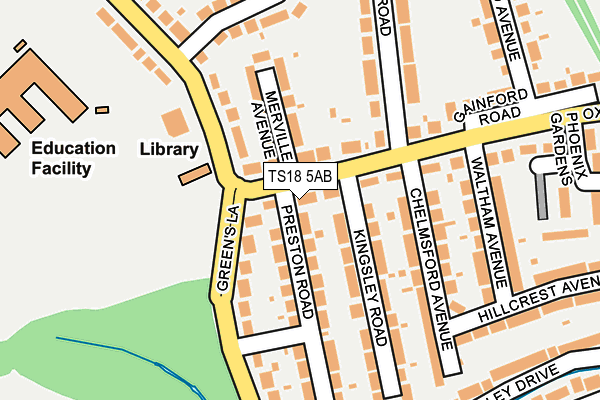 TS18 5AB map - OS OpenMap – Local (Ordnance Survey)