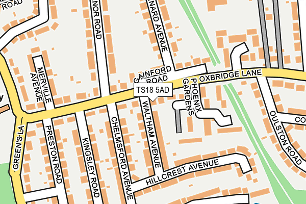 TS18 5AD map - OS OpenMap – Local (Ordnance Survey)