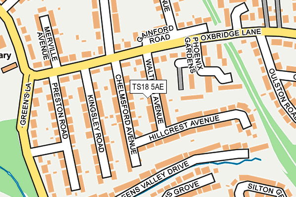 TS18 5AE map - OS OpenMap – Local (Ordnance Survey)