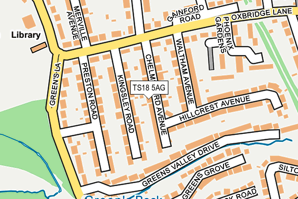 TS18 5AG map - OS OpenMap – Local (Ordnance Survey)