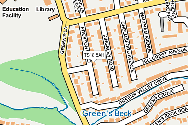 TS18 5AH map - OS OpenMap – Local (Ordnance Survey)