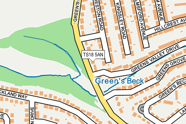 TS18 5AN map - OS OpenMap – Local (Ordnance Survey)