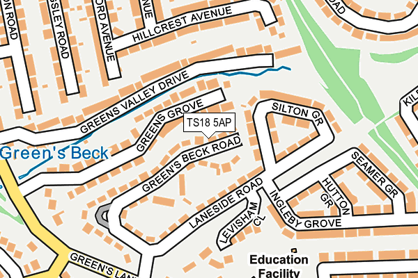 TS18 5AP map - OS OpenMap – Local (Ordnance Survey)