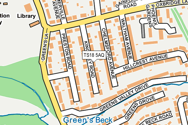 TS18 5AQ map - OS OpenMap – Local (Ordnance Survey)