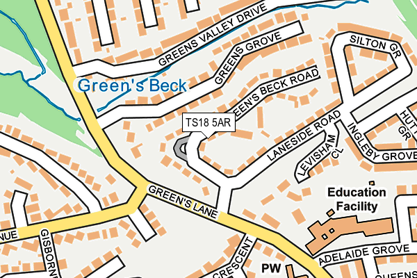 TS18 5AR map - OS OpenMap – Local (Ordnance Survey)