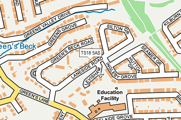 TS18 5AS map - OS OpenMap – Local (Ordnance Survey)