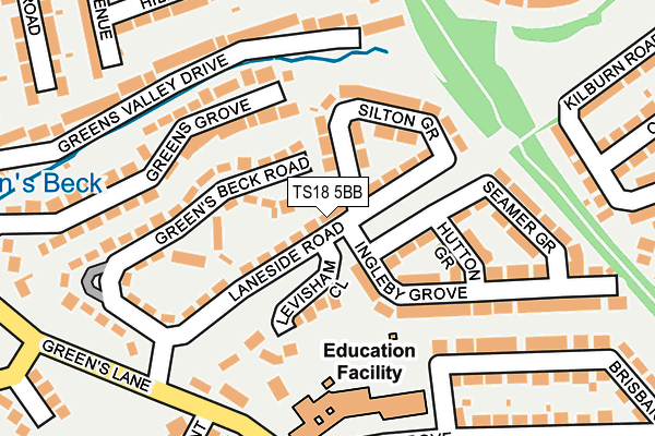 TS18 5BB map - OS OpenMap – Local (Ordnance Survey)