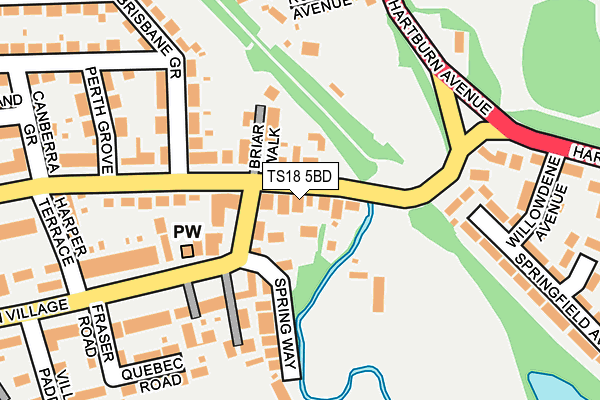 TS18 5BD map - OS OpenMap – Local (Ordnance Survey)