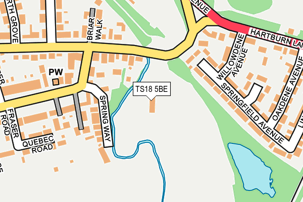 TS18 5BE map - OS OpenMap – Local (Ordnance Survey)