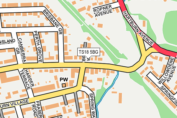 TS18 5BG map - OS OpenMap – Local (Ordnance Survey)