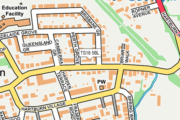 TS18 5BL map - OS OpenMap – Local (Ordnance Survey)