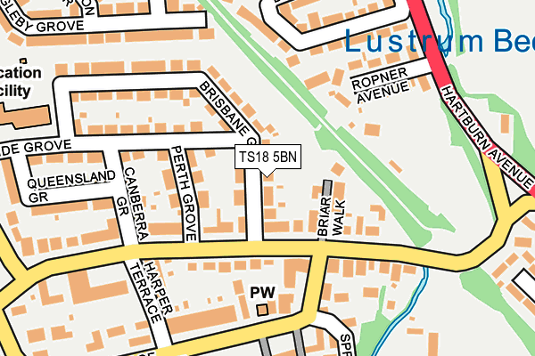 TS18 5BN map - OS OpenMap – Local (Ordnance Survey)