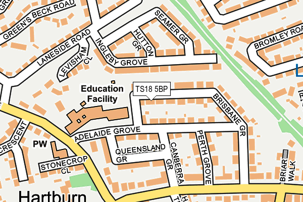 TS18 5BP map - OS OpenMap – Local (Ordnance Survey)