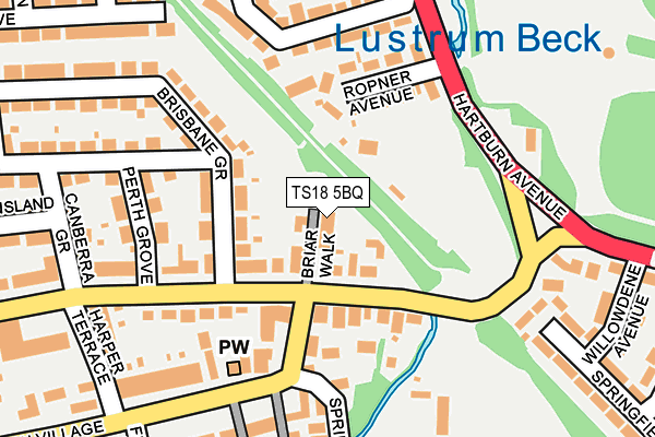 TS18 5BQ map - OS OpenMap – Local (Ordnance Survey)