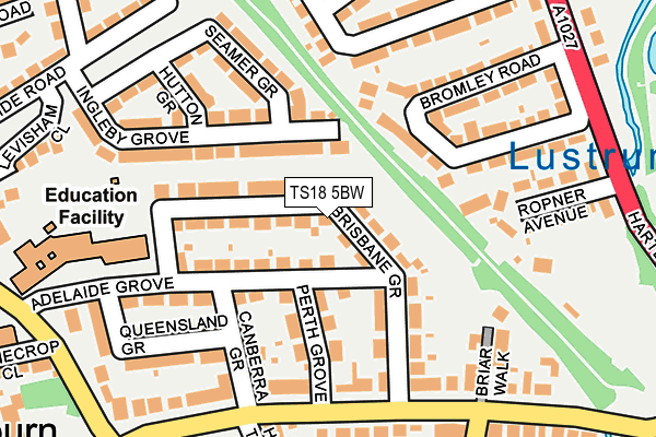 TS18 5BW map - OS OpenMap – Local (Ordnance Survey)