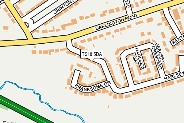 TS18 5DA map - OS OpenMap – Local (Ordnance Survey)