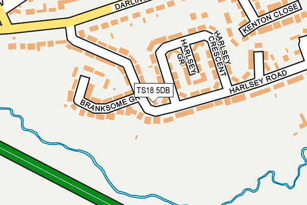 TS18 5DB map - OS OpenMap – Local (Ordnance Survey)