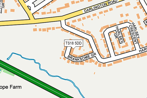 TS18 5DD map - OS OpenMap – Local (Ordnance Survey)