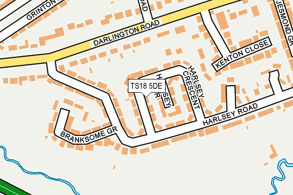 TS18 5DE map - OS OpenMap – Local (Ordnance Survey)